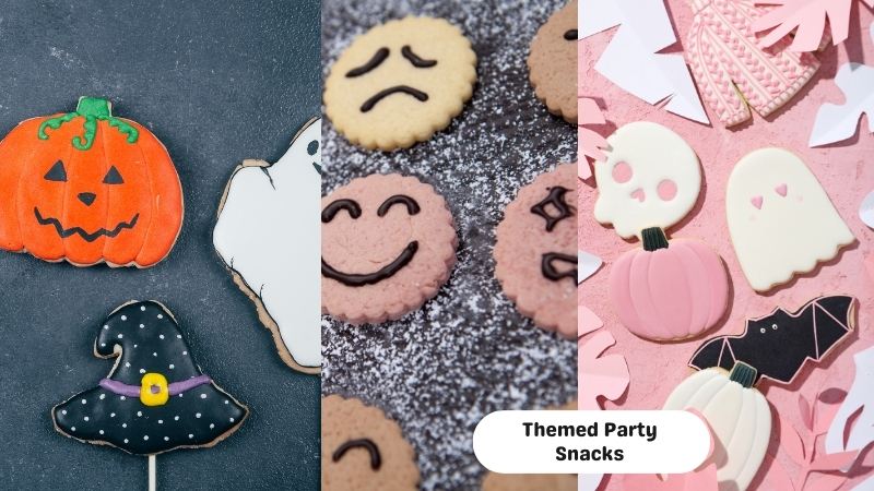 Snacks like emoji cookies and minecraft-themed treats